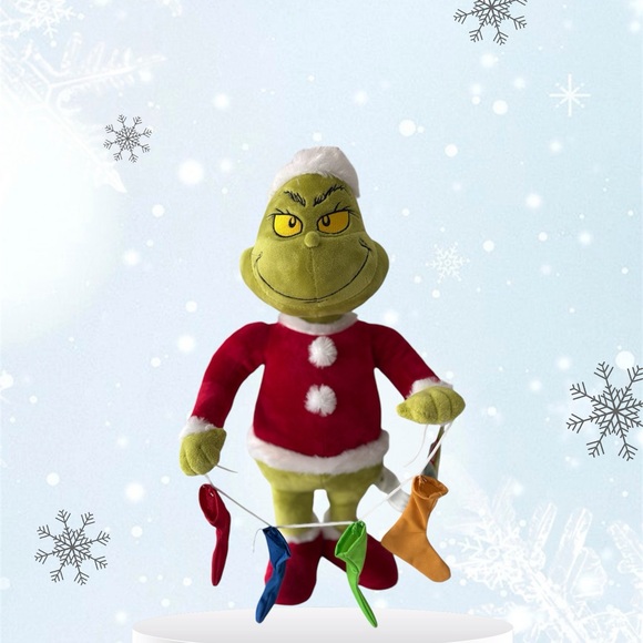 The Grinch Holding Stockings Plush Greeter 19.69inch NWT. - Picture 4 of 4